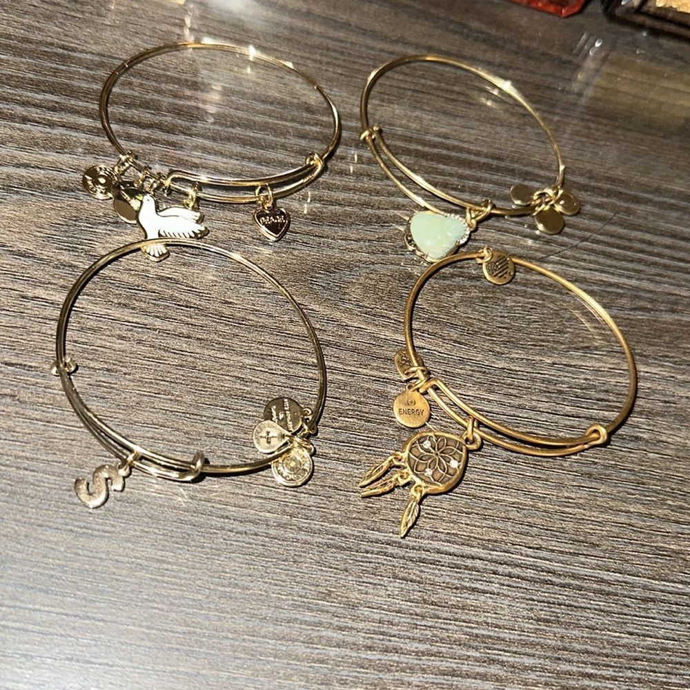 Alex & Ani Create Chain Clasp Bracelet With Slider Charms Expandable Bracelets - Picture 13 of 17
